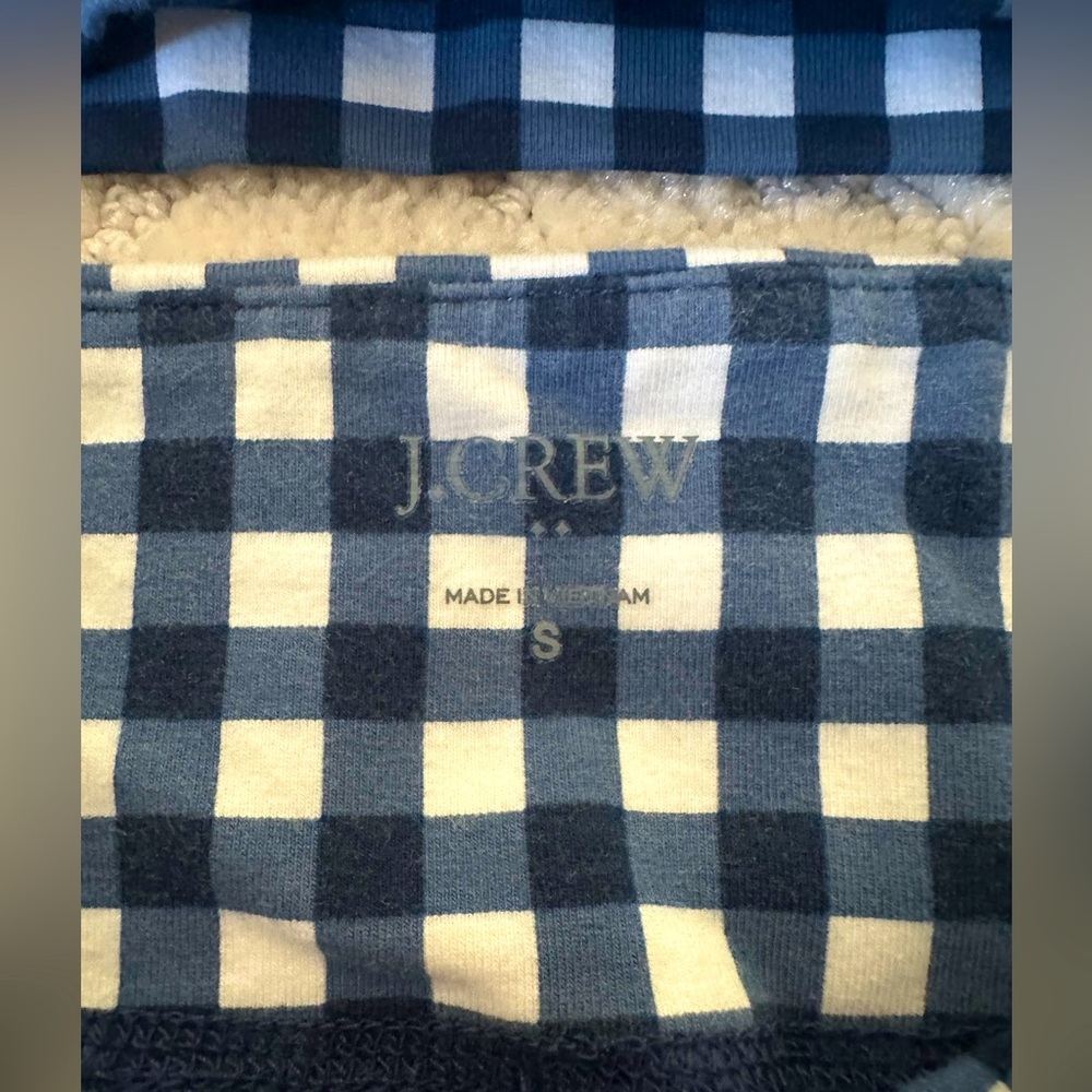 JCREW Navy Gingham Active Set Size SMALL - Picture 3 of 4